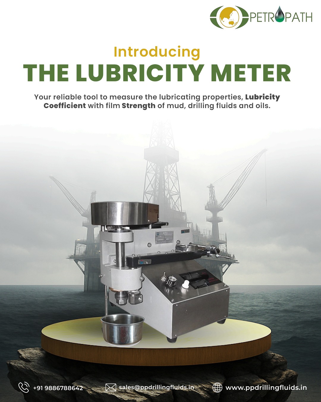 Petropath Lubricity Meter for testing mud lubricity and film strength in drilling fluids