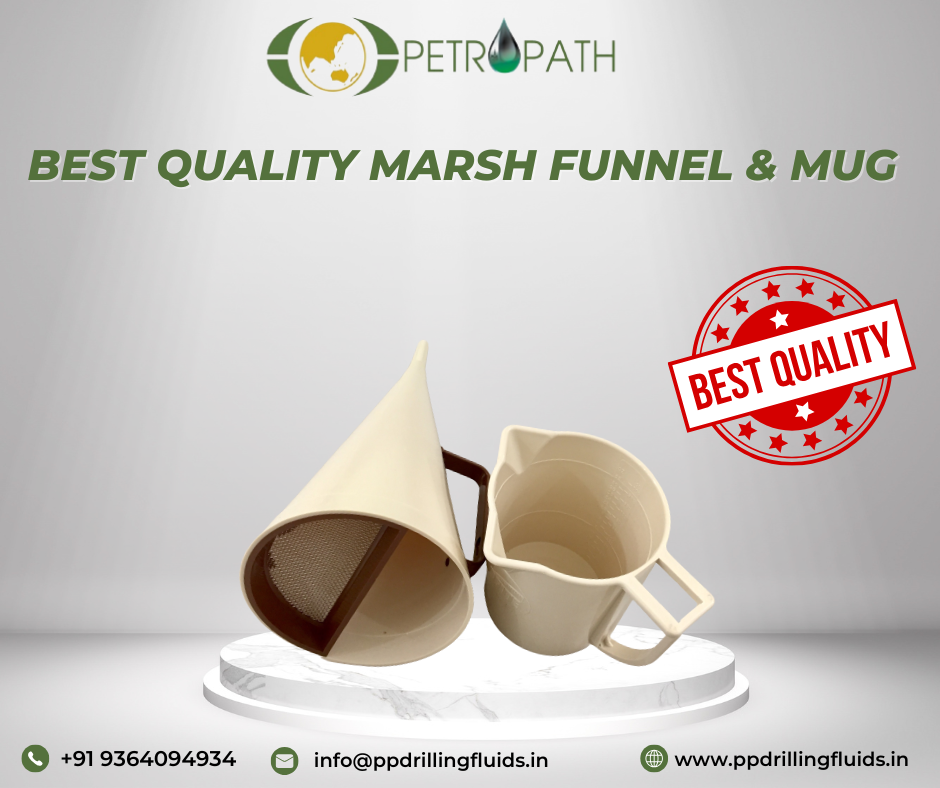 Best quality Marsh Funnel and Measuring Mug for drilling fluid viscosity testing – mud testing tools for oil and gas industry by Petropath Fluids India